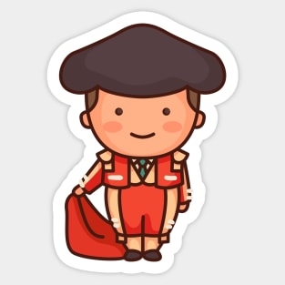 Cute Spanish Matador Bullfighter Sticker